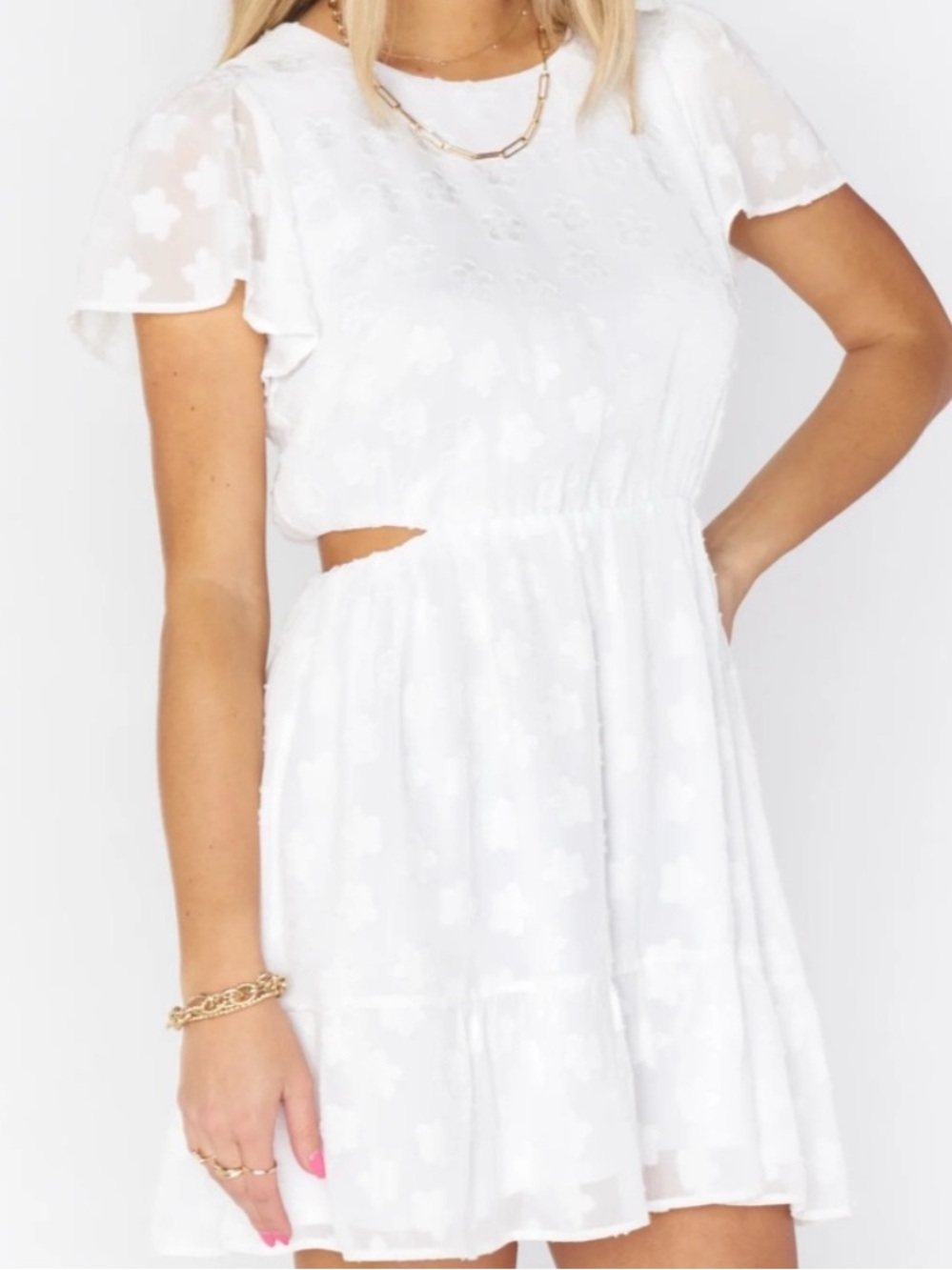 Show Me Your Mumu White Merritt Cutout Mini Dress - Size XXL